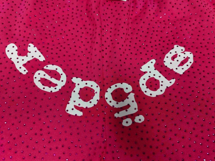 Sp5der 1:1 quality version All Over Starry Rhinestone Curved 3D Letter Print Shorts 7 colors 29487674