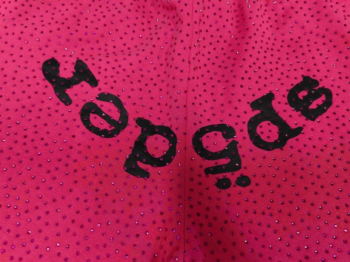 Sp5der 1:1 quality version All Over Starry Rhinestone Curved 3D Letter Print Shorts 7 colors 29487674