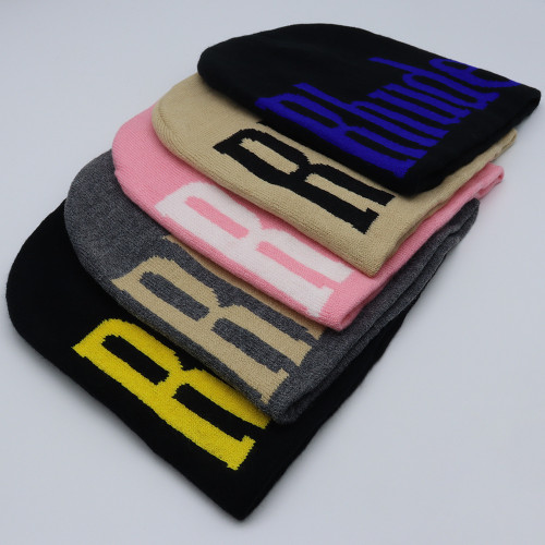 Rhude NEW YEAR GIFT Rhude Large monogrammed logo jacquard knit cold beanie 5 colors 27364929
