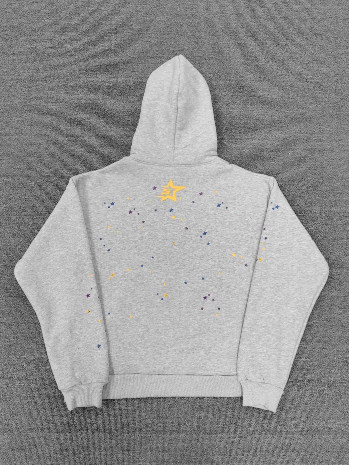 Sp5der Spider Web Scatter Star Print Dotted Foam Letter Slogan Print Hoodie 3 colors 29488587