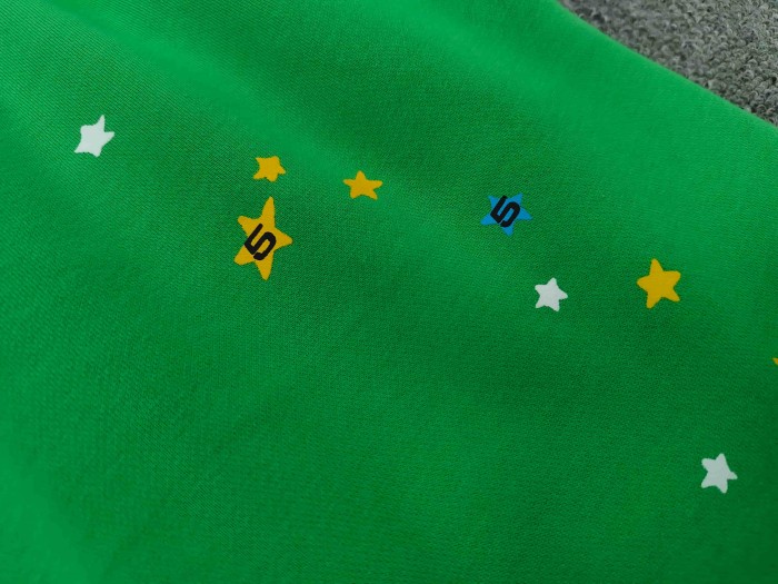 Sp5der Star Scatter Rhinestone Hotfix Letter Slogan Print Shorts 2 colors 29488570