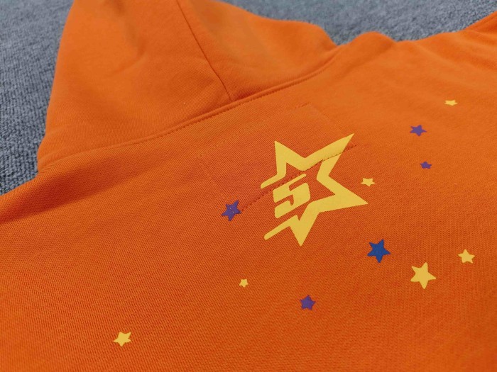 Sp5der Spider Web Puff Letter Scattered Colorful Star Print Hoodie 6 colors 29488674