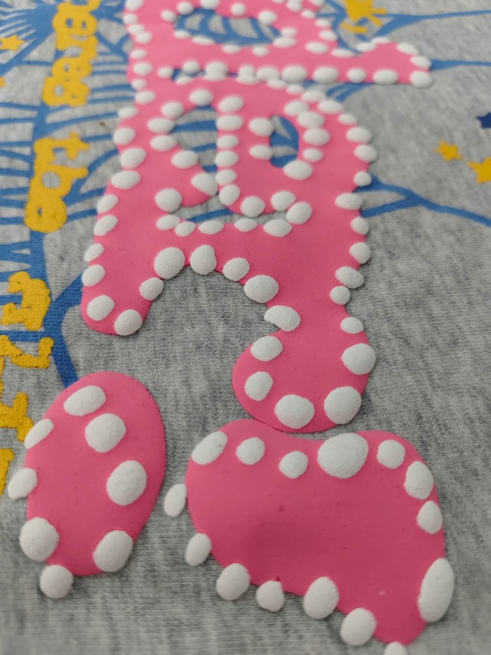 Sp5der Spider Web Scatter Star Print Dotted Foam Letter Slogan Print Hoodie 3 colors 29488587