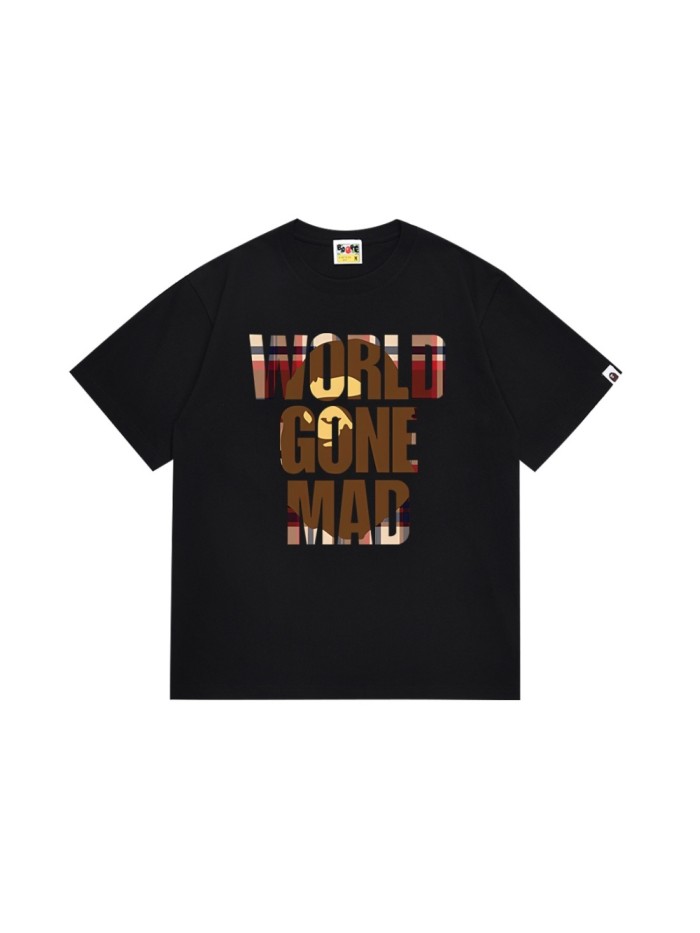 [50% Off]A Bathing Ape Bape Plaid Lettered Ape Head Tee 2 colors 27568891