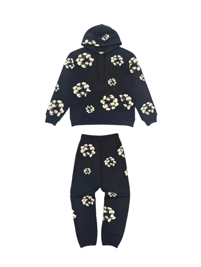 [50% Off]Denim Tears 1:1 quality version Branch and leaf Kapok Hoodie & Sweatpants Set 3 colors 27568880