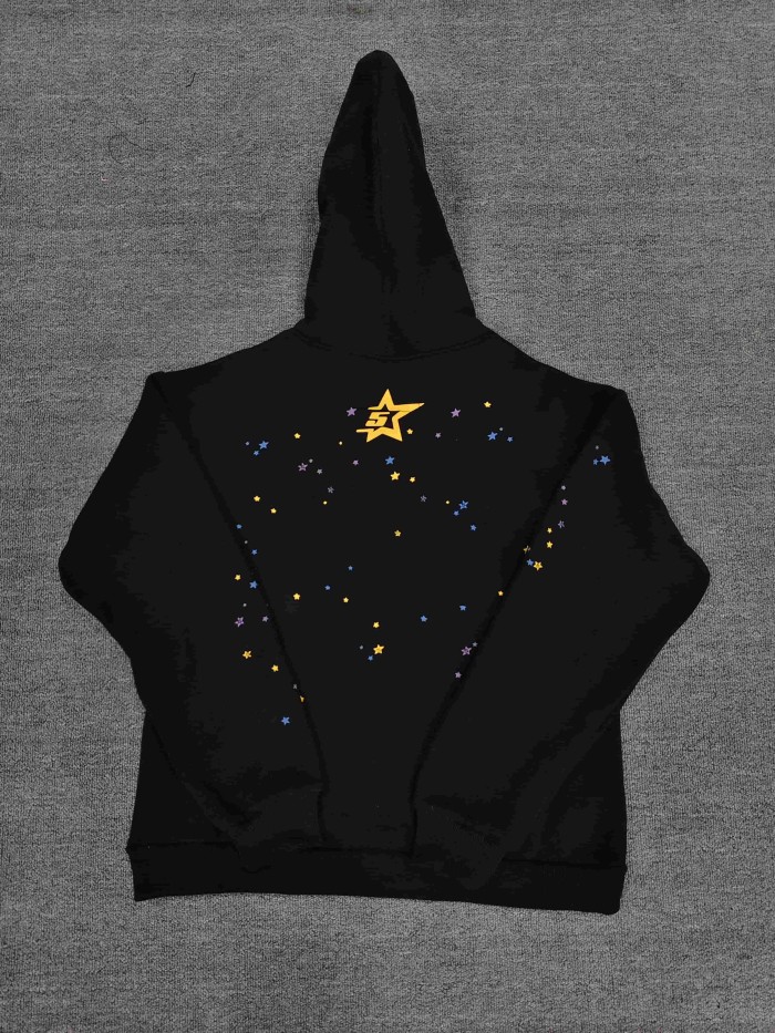 Sp5der Spider Web Puff Letter Scattered Colorful Star Print Hoodie 6 colors 29488674