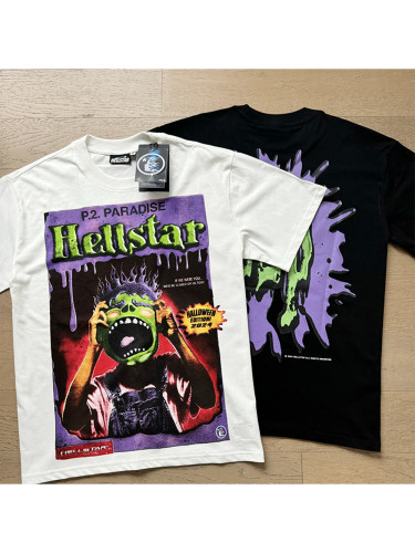 [50% Off]Hellstar Studio Monster Portrait Graffiti Letter Print Tee 27575182