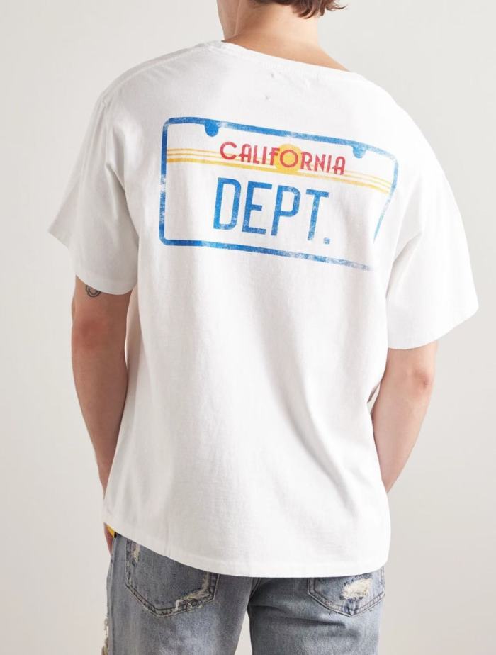 [50% Off]GaIIery Dept. [Big & Tall for weights up to 260 lbs]1:1 quality version Blue License Plate Print Tee 27573314