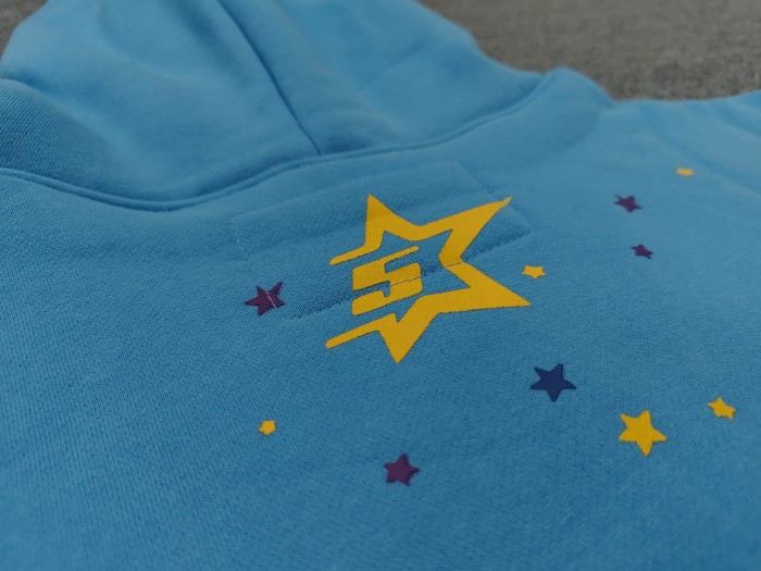 Sp5der Spider Web Puff Letter Scattered Colorful Star Print Hoodie 6 colors 29488674