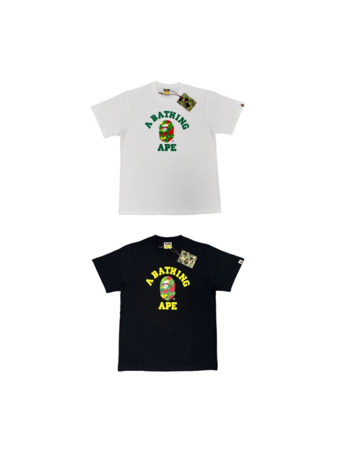 A Bathing Ape Camo Ape Head Arc Bold Letter Print Minimalist Tee 2 colors 29491169