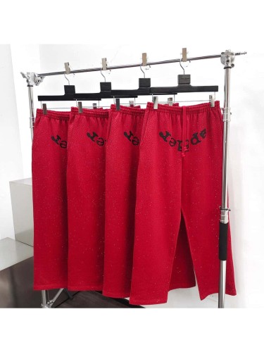 [50% Off]Sp5der [Big & Tall for weights up to 220 lbs]1:1 quality version  Full print rhinestone monogrammed VVS hoodie & pants set 2 colors 27650264