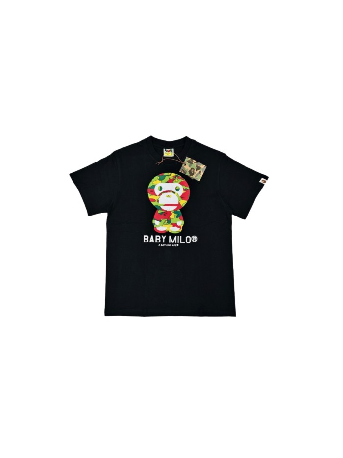 A Bathing Ape Large Color Camo Baby Milo Ape Bold Letter Print Minimalist Tee 29491208