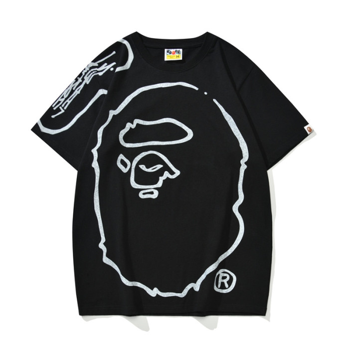 [50% Off]A Bathing Ape Bape Co-branded Hand Painted Great Ape Head Graffiti tee 2 colors 27648224