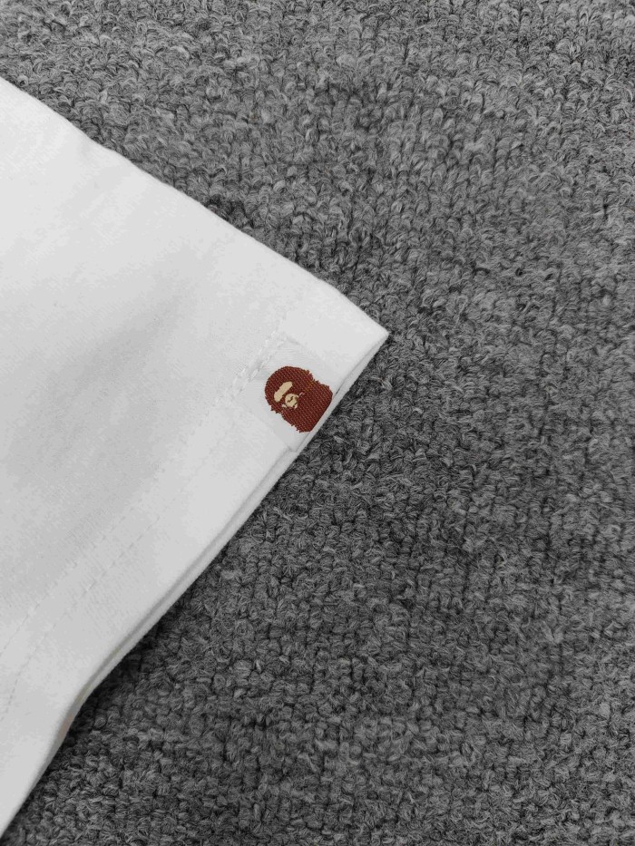 A Bathing Ape Q Version Hooded Cartoon Character Letter Slogan Print Minimalist Tee 2 colors 29491162