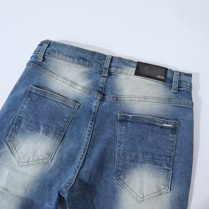 Amiri 1:1 quality version Washed Boro Repair Distressed Hollywood Skull Print Skinny Jeans 29491561