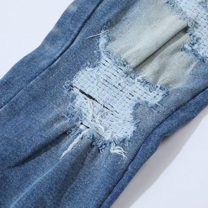 Amiri 1:1 quality version Washed Boro Repair Distressed Hollywood Skull Print Skinny Jeans 29491561