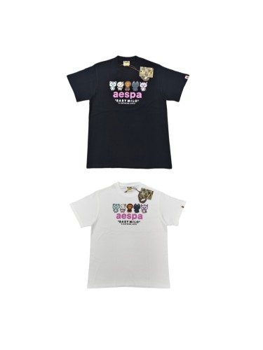 A Bathing Ape Cartoon Animal Character Letter Slogan Print Minimalist Tee 2 colors 29491158