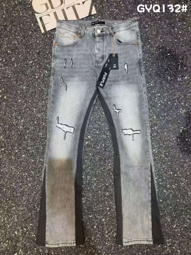 Purple Brand 1:1 quality version Smoke Grey Washed Distressed Side Panel Bootcut Flared Jeans 29493410
