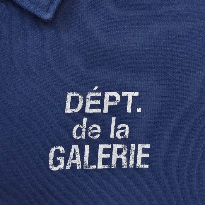 GaIIery Dept. [Big & Tall for weights up to 260 lbs]1:1 quality version French Slogan Collared Full Zip Up Jacket & Shorts Set 29493793