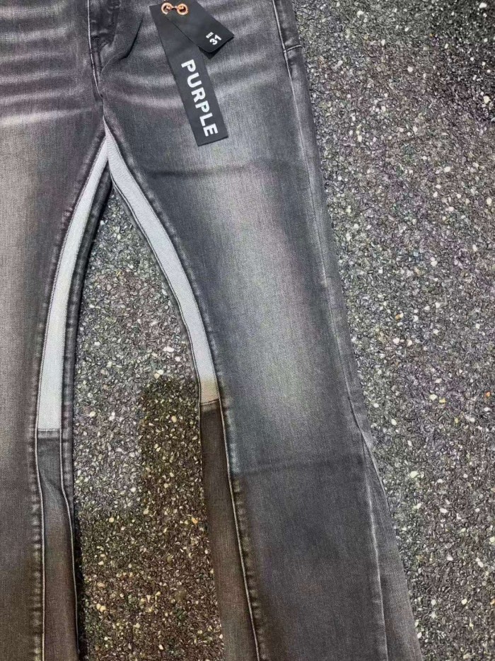 Purple Brand 1:1 quality version Washed Cat Whisker Contrast Panel Flare Leg Jeans 29493373