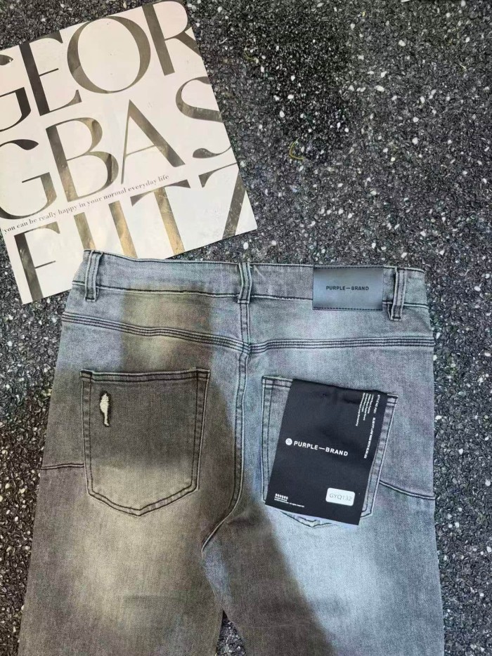 Purple Brand 1:1 quality version Smoke Grey Washed Distressed Side Panel Bootcut Flared Jeans 29493410