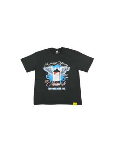 Cough Syrup Tribute Memorial Cursive Script Angel Wing Bottle Graphic Back Blue Block Letter Overlay Graffiti Tee 29303858