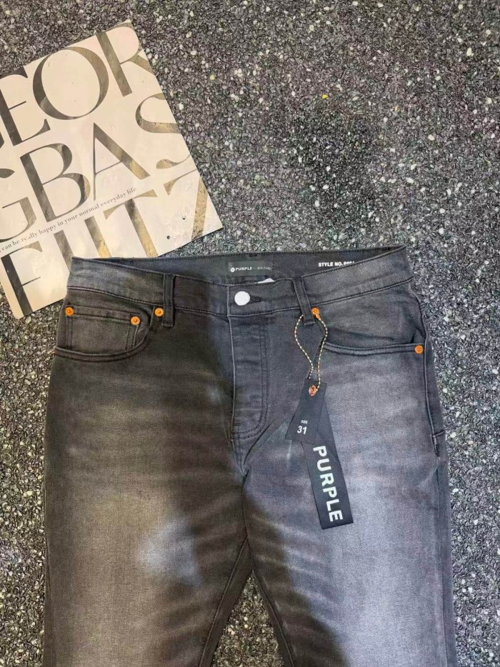 Purple Brand 1:1 quality version Washed Gradient Flame Print Studded Slim Flare Jeans 29493407