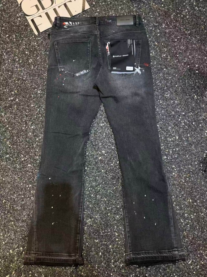 Purple Brand 1:1 quality version Washed Patched Ripped Paint Splatter Slim Flare Jeans 29493397
