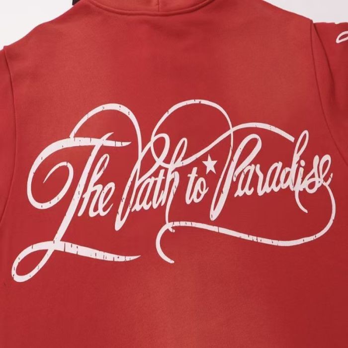 Hellstar Studio The Path to Paradise Script Print Vintage Washed Full Zip Hoodie 29493588