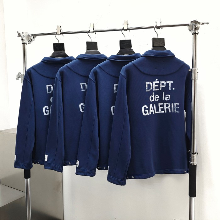 GaIIery Dept. [Big & Tall for weights up to 260 lbs]1:1 quality version French Slogan Collared Full Zip Up Jacket & Shorts Set 29493793