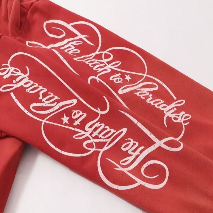 Hellstar Studio The Path to Paradise Script Print Vintage Washed Full Zip Hoodie 29493588