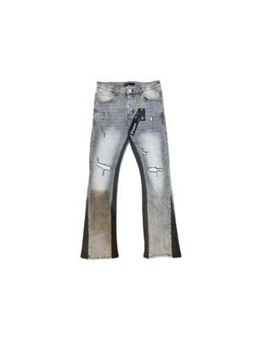 Purple Brand 1:1 quality version Smoke Grey Washed Distressed Side Panel Bootcut Flared Jeans 29493410