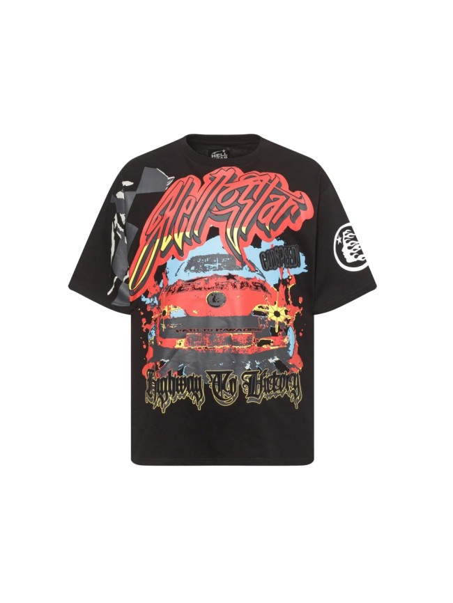 [50% Off]Hellstar Studio Racing Flag Letter Logo Print Tee 2 colors 27763554