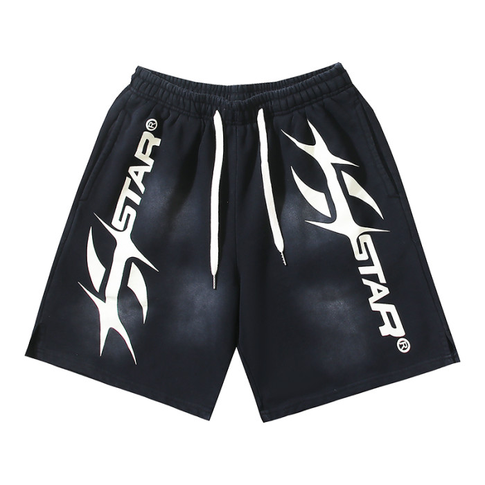 [50% Off]Hellstar Studio HS Basic Logo Washed Version Tee & Shorts Set 27748720