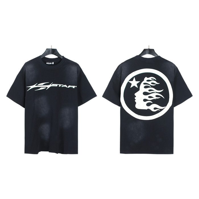 [50% Off]Hellstar Studio HS Basic Logo Washed Version Tee & Shorts Set 27748720
