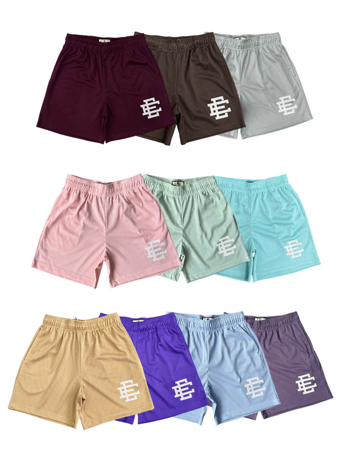 [50% Off]Eric Emanuel 1:1 quality version New Candy White Logo Mesh Shorts 10 colors 27829036