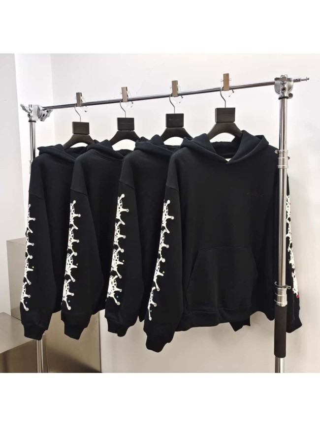 [50% Off]Sp5der [Big & Tall for weights up to 220 lbs]1:1 quality version Embroidered Letters tone Hoodie & Pants Set 27878303