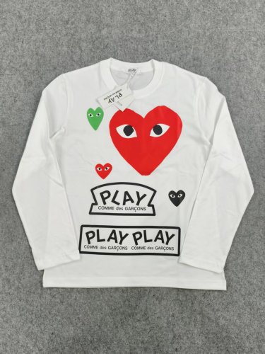 Cdg Play Big Red Heart Letter Logo Print Long Sleeve T-Shirt 17 colors 28712090