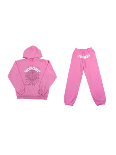 Sp5der 1:1 quality version Pink OG Spider Web Hoodie & Pants set 27094447