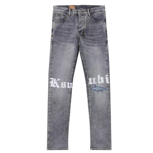 Ksubi 1:1 quality version Wash Gothic Letter Print Shark Ripped Distressed Slim Skinny Jeans 29499706