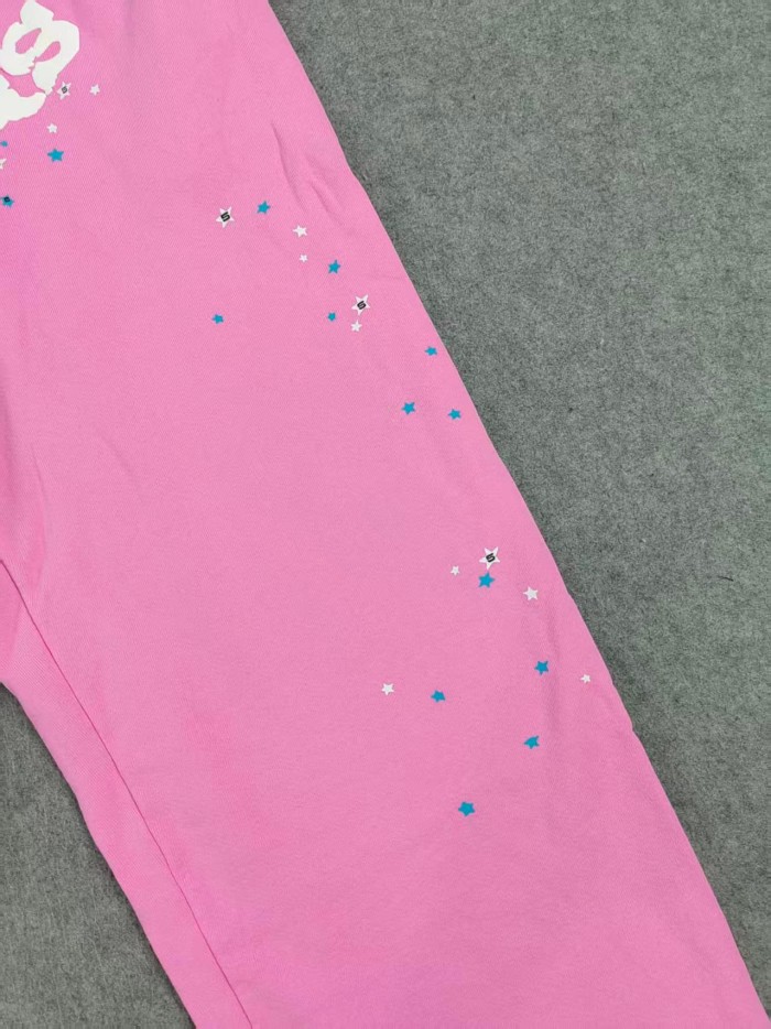Sp5der 1:1 quality version Pink OG Spider Web Hoodie & Pants set 27094447