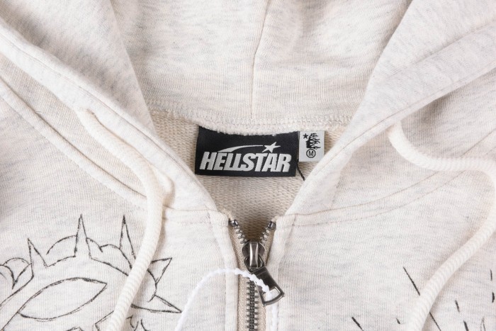 Hellstar Studio 1:1 quality version All Over Sketch Doodle Print Front Back Leopard Graphic Hoodie 29500100