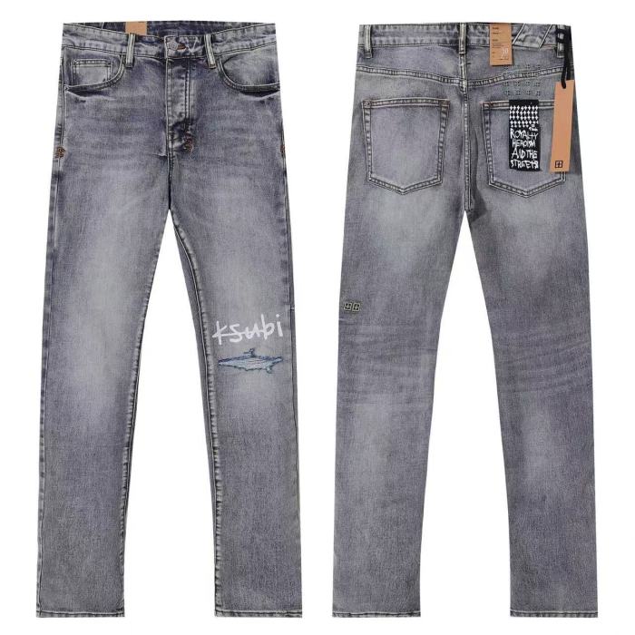 Ksubi 1:1 quality version Wash Script Logo Print Shark Ripped Distressed Slim Skinny Jeans 29499754