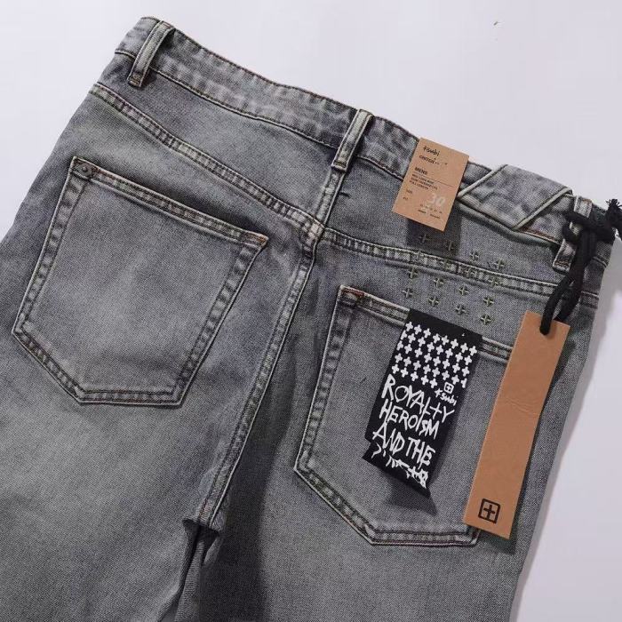 Ksubi 1:1 quality version Wash Script Logo Print Shark Ripped Distressed Slim Skinny Jeans 29499754