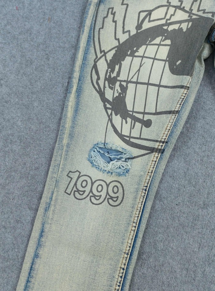 Ksubi Earth Outline 1999 Print Washed Jeans 29344229