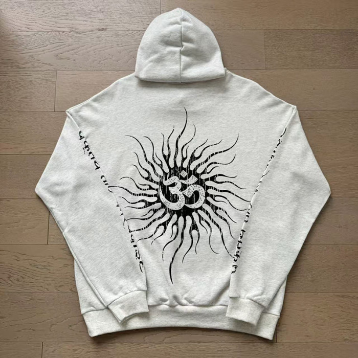 Hellstar Studio Sun OM Sanskrit Print Side Snap Button hoodie & pants set 29499946