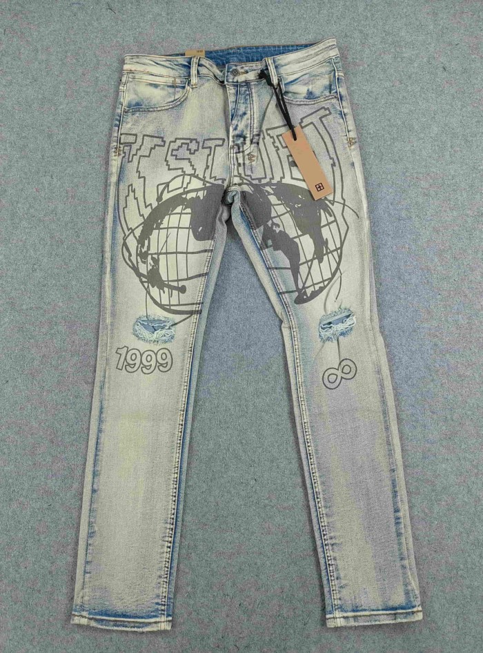 Ksubi Earth Outline 1999 Print Washed Jeans 29344229