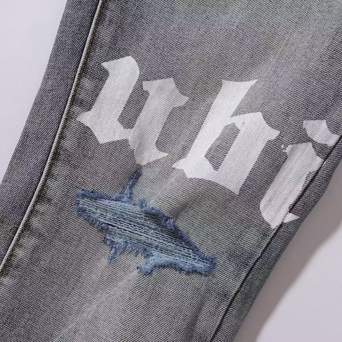 Ksubi 1:1 quality version Wash Gothic Letter Print Shark Ripped Distressed Slim Skinny Jeans 29499706