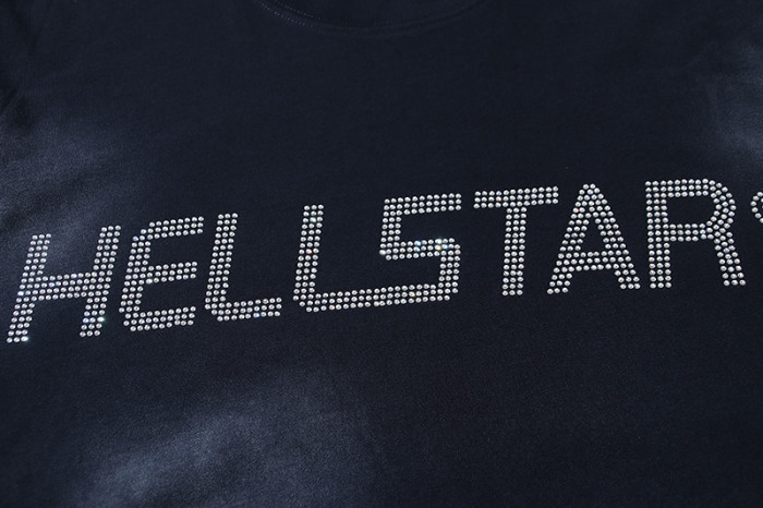 Hellstar Studio Vintage Wash Rhinestone Flame Face Star Graphic Loose Unisex Tee 29499961