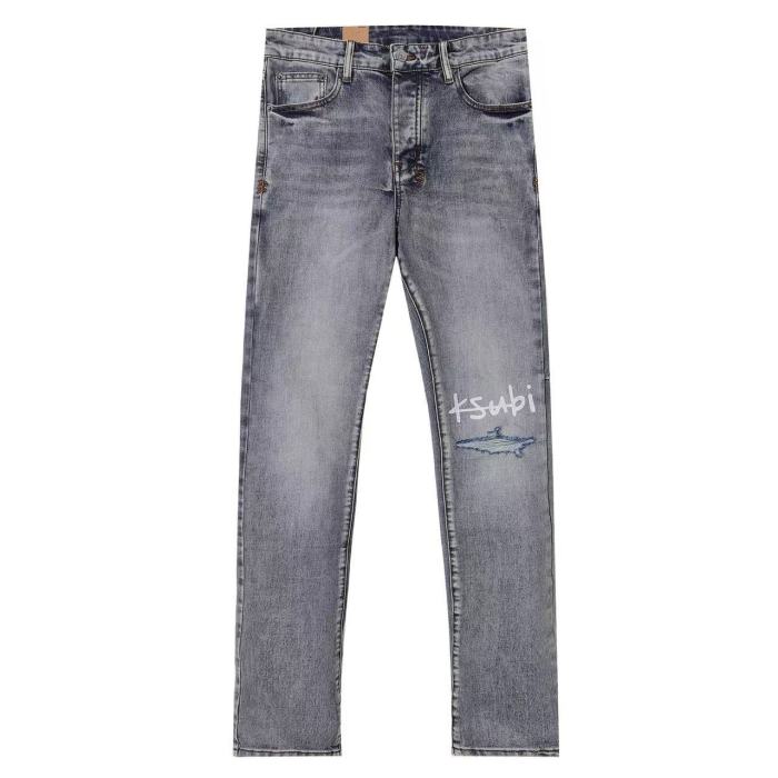 Ksubi 1:1 quality version Wash Script Logo Print Shark Ripped Distressed Slim Skinny Jeans 29499754